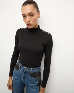 Veronica Beard Tops*Nate Top With Buttons in Black