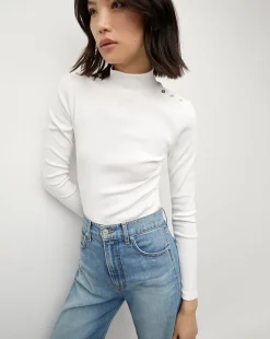 Veronica Beard Tops*Nate Top With Buttons in White
