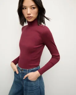 Veronica Beard Tops*Nate Top With Buttons in Wine