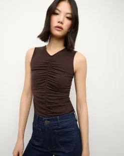 Veronica Beard Tops|The Veronicas' Favorites*Neeta Sleeveless Top in Dark Chocolate DarkChocolate