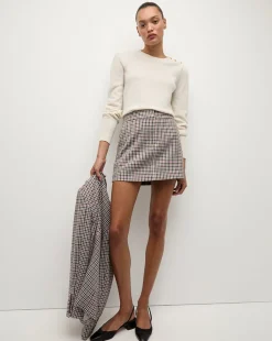 Veronica Beard Sweaters|Tops*Nelia Cashmere Pullover | Button Accent in Ivory