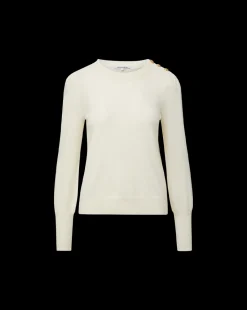 Veronica Beard Sweaters|Tops*Nelia Cashmere Pullover | Button Accent in Ivory