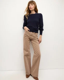 Veronica Beard Sweaters|Tops*Nelia Cashmere Pullover | Button Accent in Navy