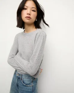 Veronica Beard Sweaters|Tops*Nelia Cashmere Pullover Sweater in Heather Grey HeatherGrey