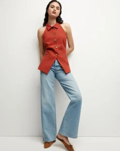 Veronica Beard Jackets & Outerwear|Tops*Orlinda Vest in Brick Red BrickRed