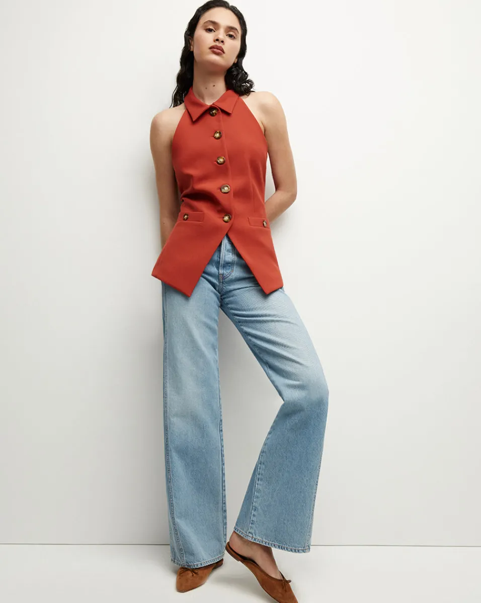 Veronica Beard Jackets & Outerwear|Tops*Orlinda Vest in Brick Red BrickRed
