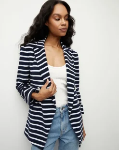 Veronica Beard Jackets & Outerwear*Ortiz Terrycloth Jacket in Marine/Off-White/Blue Surf Marine/Off-White/BlueSurf