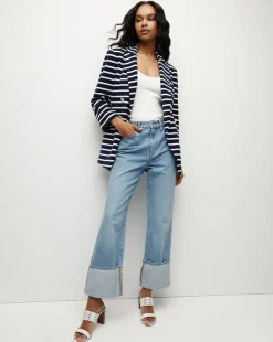 Veronica Beard Jackets & Outerwear*Ortiz Terrycloth Jacket in Marine/Off-White/Blue Surf Marine/Off-White/BlueSurf