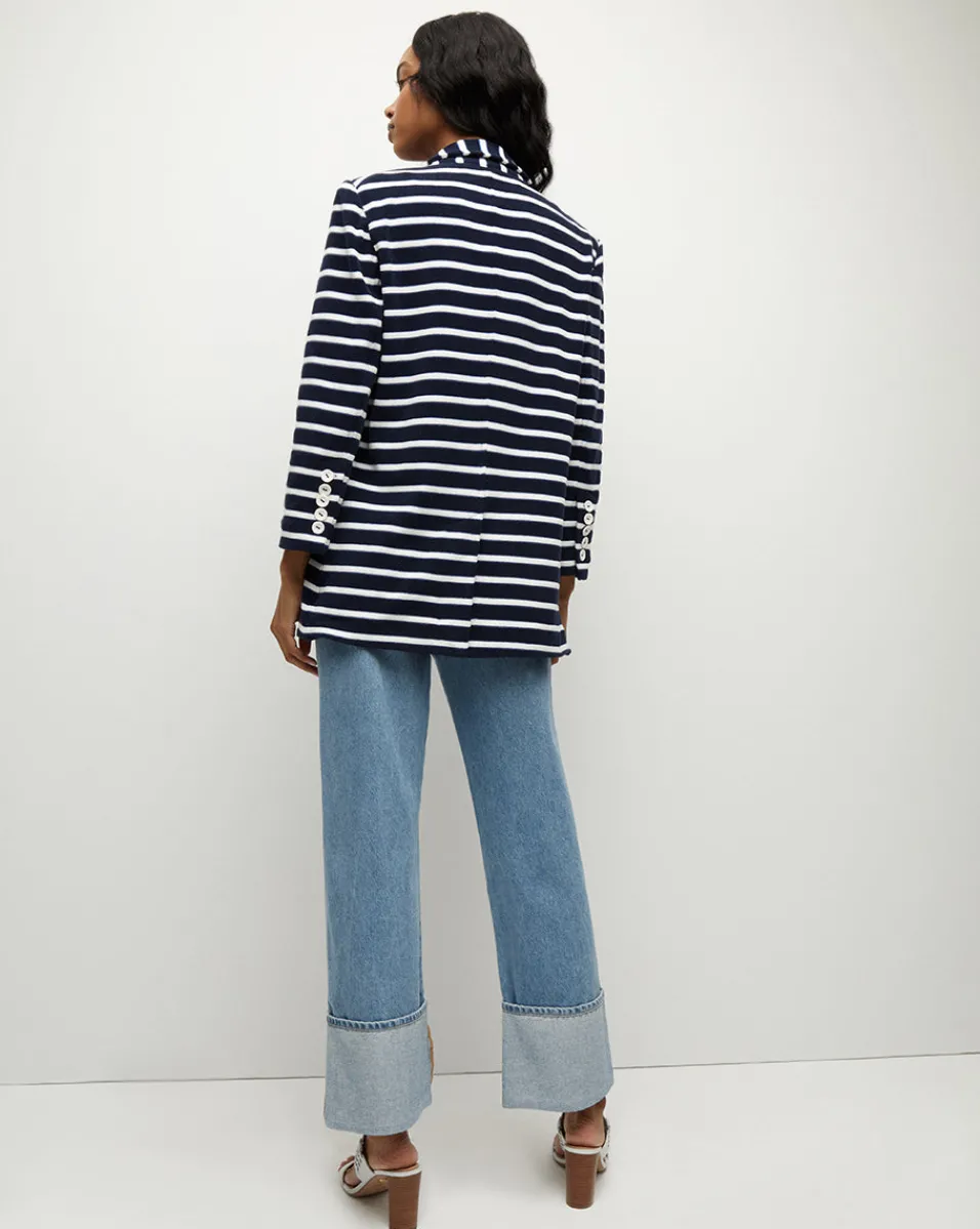 Veronica Beard Jackets & Outerwear*Ortiz Terrycloth Jacket in Marine/Off-White/Blue Surf Marine/Off-White/BlueSurf