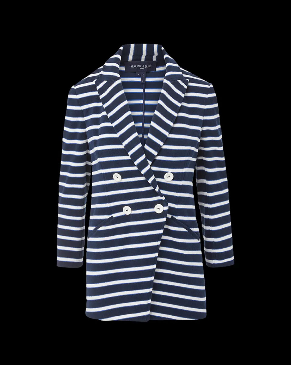 Veronica Beard Jackets & Outerwear*Ortiz Terrycloth Jacket in Marine/Off-White/Blue Surf Marine/Off-White/BlueSurf
