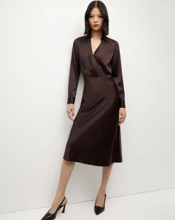 Veronica Beard Dresses|The Veronicas' Favorites*Otis Silk Dress in Dark Chocolate DarkChocolate