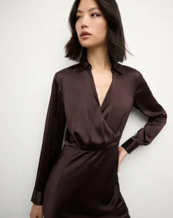 Veronica Beard Dresses|The Veronicas' Favorites*Otis Silk Dress in Dark Chocolate DarkChocolate