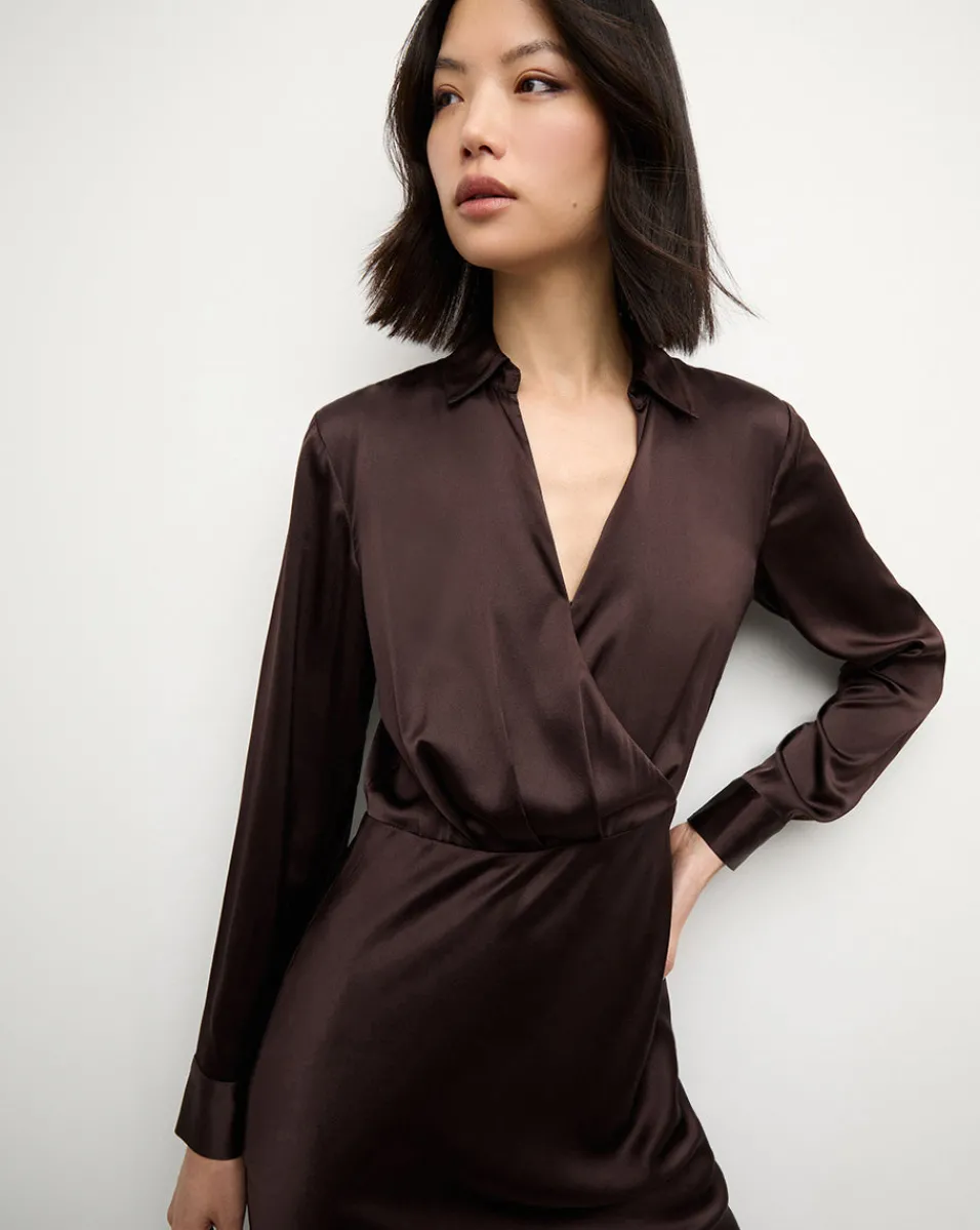 Veronica Beard Dresses|The Veronicas' Favorites*Otis Silk Dress in Dark Chocolate DarkChocolate
