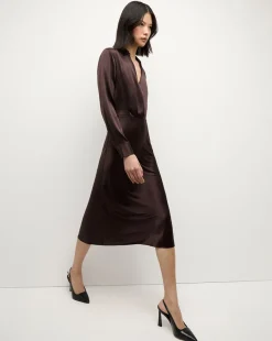 Veronica Beard Dresses|The Veronicas' Favorites*Otis Silk Dress in Dark Chocolate DarkChocolate