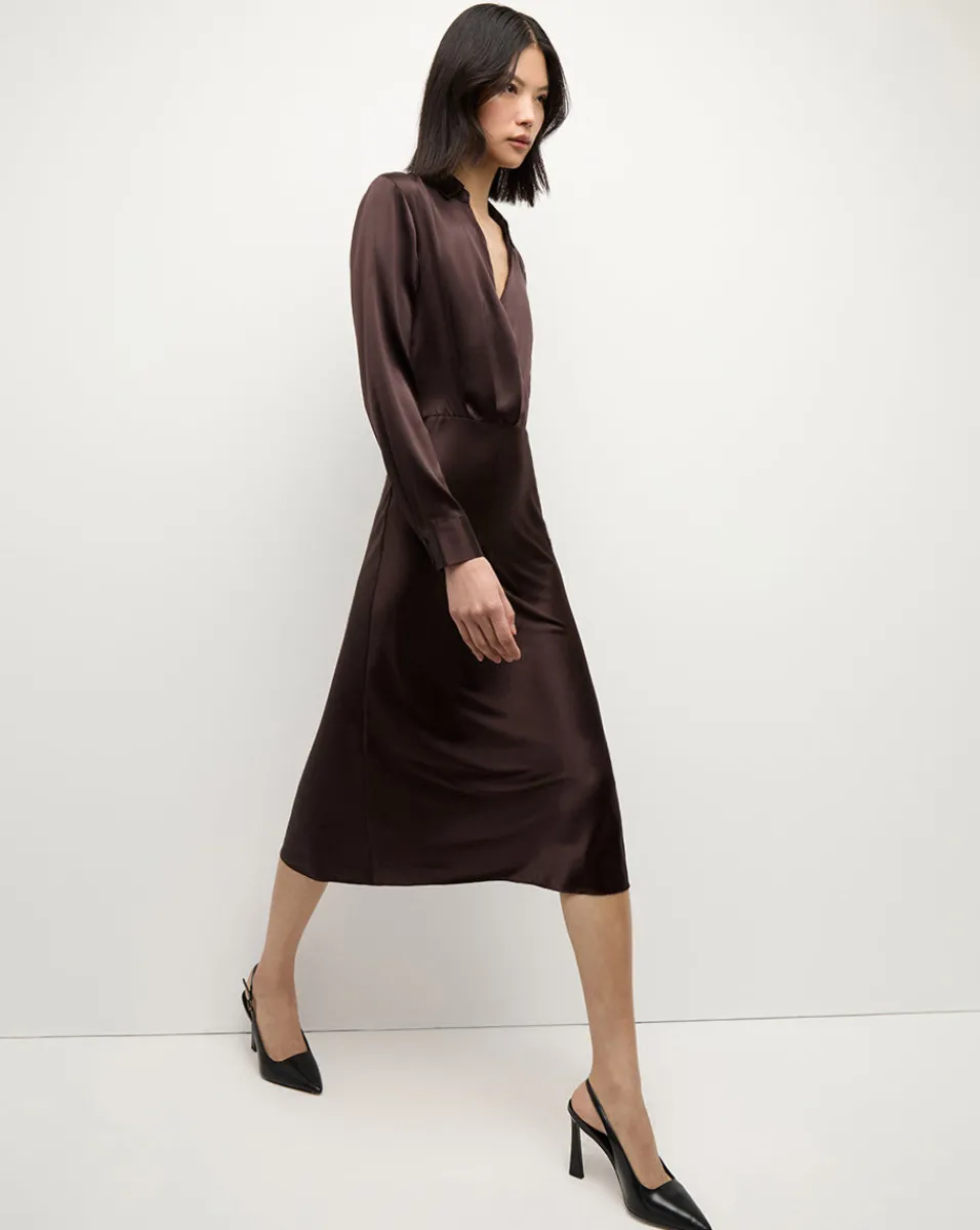Veronica Beard Dresses|The Veronicas' Favorites*Otis Silk Dress in Dark Chocolate DarkChocolate