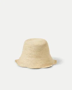 Veronica Beard Accessories*Packable Scallop Bucket Hat in Natural