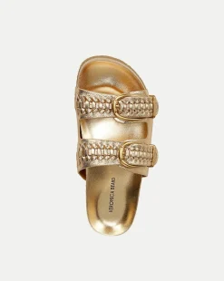 Veronica Beard Sandals*Paige Buckle Sandal in Gold