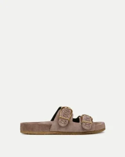 Veronica Beard Sandals*Paige Buckle Sandal in Taupe