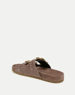 Veronica Beard Sandals*Paige Buckle Sandal in Taupe