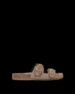 Veronica Beard Sandals*Paige Buckle Sandal in Taupe