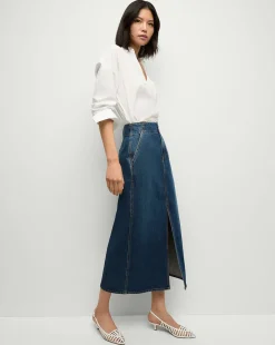Veronica Beard Skirts & Shorts|Matching Sets*Patricia Denim Maxi Skirt in Blue Denim EveningDusk