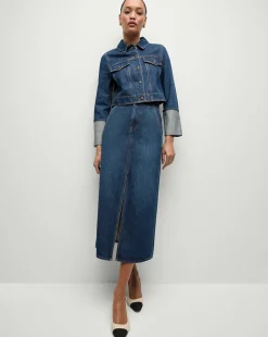 Veronica Beard Skirts & Shorts|Matching Sets*Patricia Denim Maxi Skirt in Blue Denim EveningDusk
