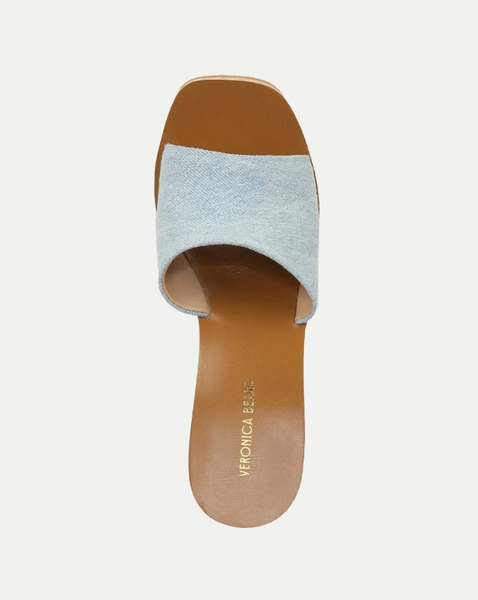 Veronica Beard Sandals*Paulita Denim Wedge Sandal Blue