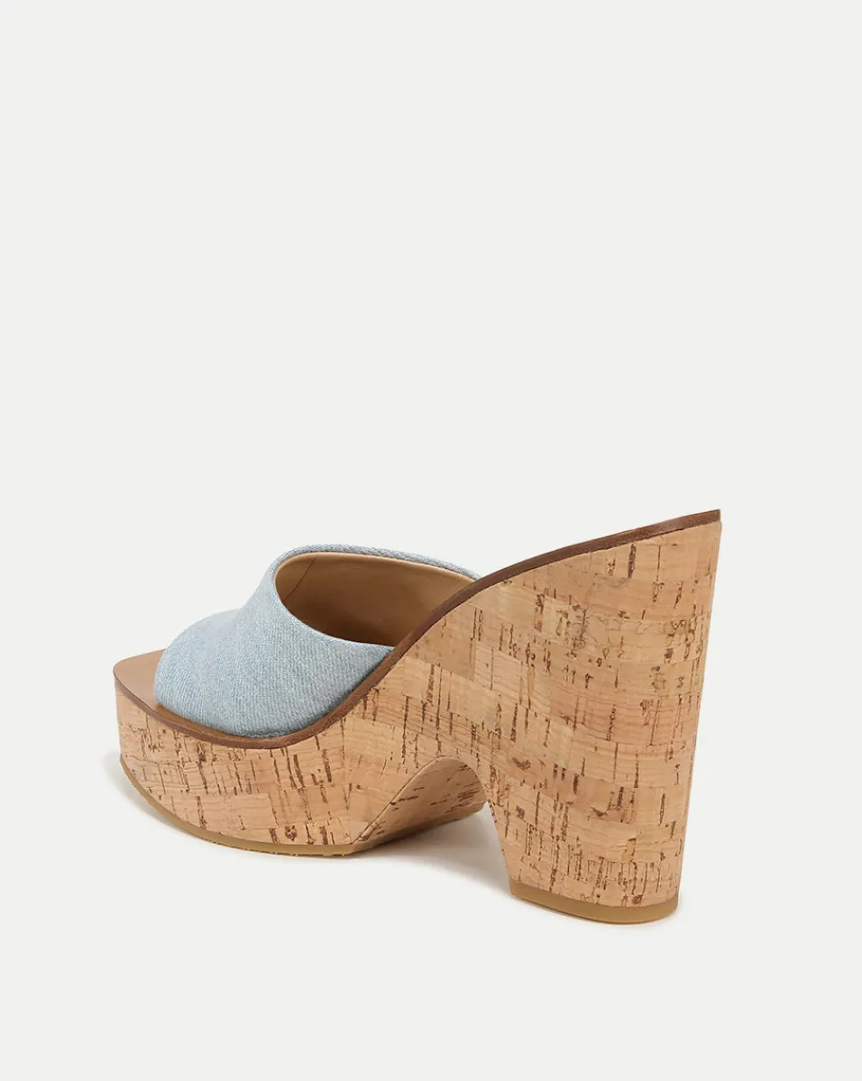 Veronica Beard Sandals*Paulita Denim Wedge Sandal Blue
