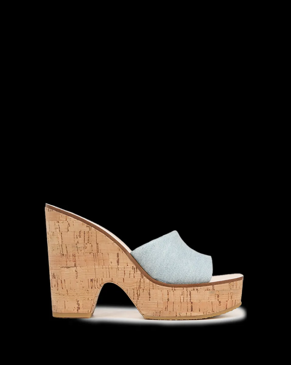 Veronica Beard Sandals*Paulita Denim Wedge Sandal Blue