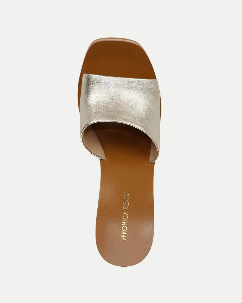 Veronica Beard Sandals*Paulita Metallic Wedge Sandal Platinum