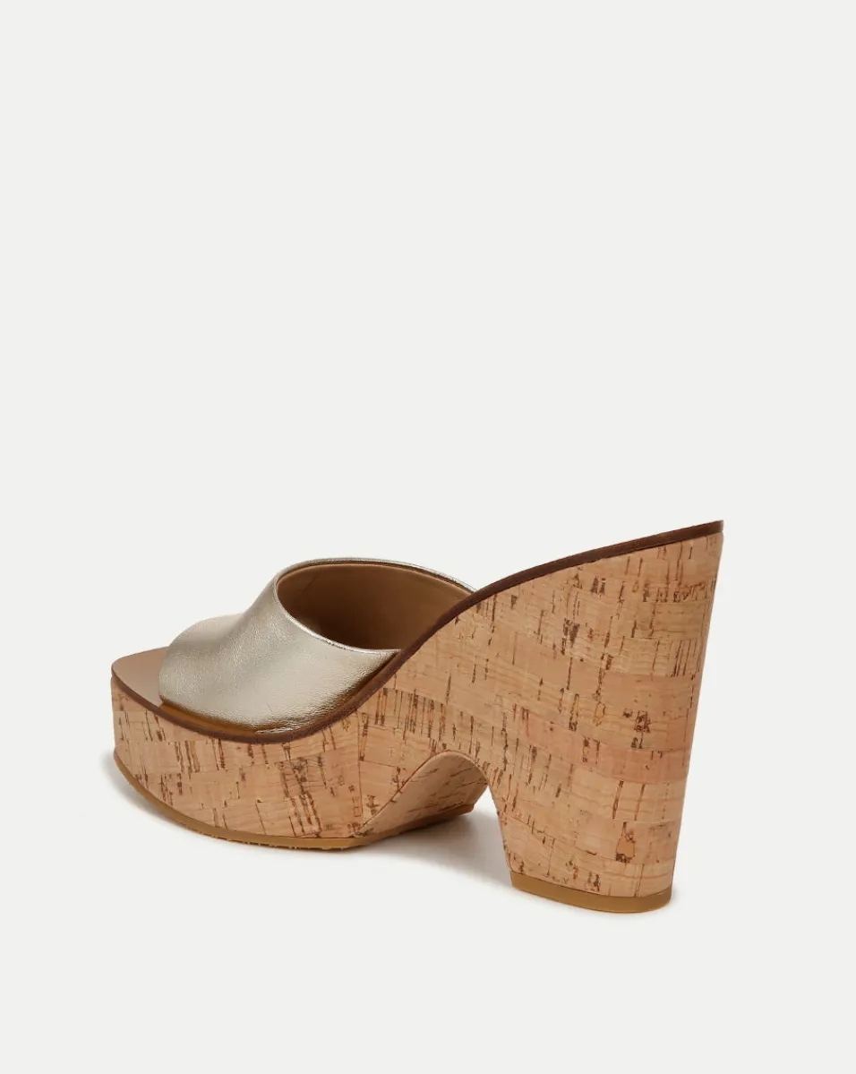 Veronica Beard Sandals*Paulita Metallic Wedge Sandal Platinum