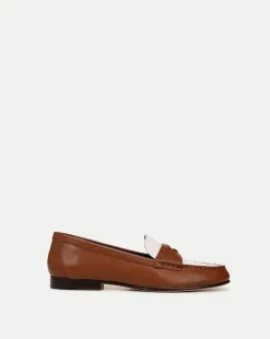 Veronica Beard Flats & Loafers*Penny Leather Loafer in Caramel/Lily