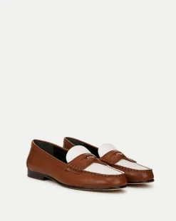 Veronica Beard Flats & Loafers*Penny Leather Loafer in Caramel/Lily