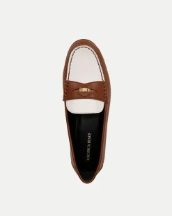 Veronica Beard Flats & Loafers*Penny Leather Loafer in Caramel/Lily