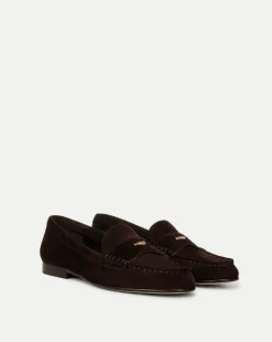 Veronica Beard Flats & Loafers*Penny Suede Loafer in Espresso
