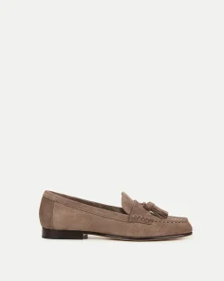 Veronica Beard Flats & Loafers*Penny Suede Tassel Loafer in Taupe