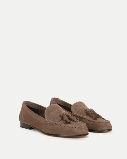 Veronica Beard Flats & Loafers*Penny Suede Tassel Loafer in Taupe