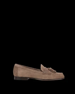 Veronica Beard Flats & Loafers*Penny Suede Tassel Loafer in Taupe