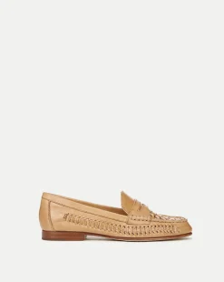 Veronica Beard Flats & Loafers*Penny Woven Leather Loafer Natural