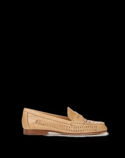 Veronica Beard Flats & Loafers*Penny Woven Leather Loafer Natural