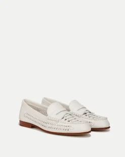 Veronica Beard Flats & Loafers*Penny Woven Leather Loafer Coconut