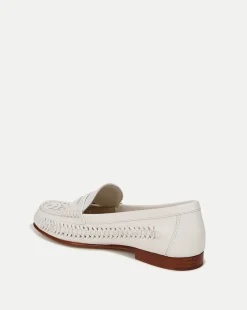 Veronica Beard Flats & Loafers*Penny Woven Leather Loafer Coconut