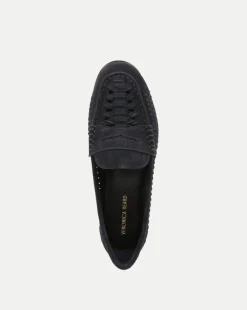 Veronica Beard Flats & Loafers*Penny Woven Suede Loafer IndigoBlue