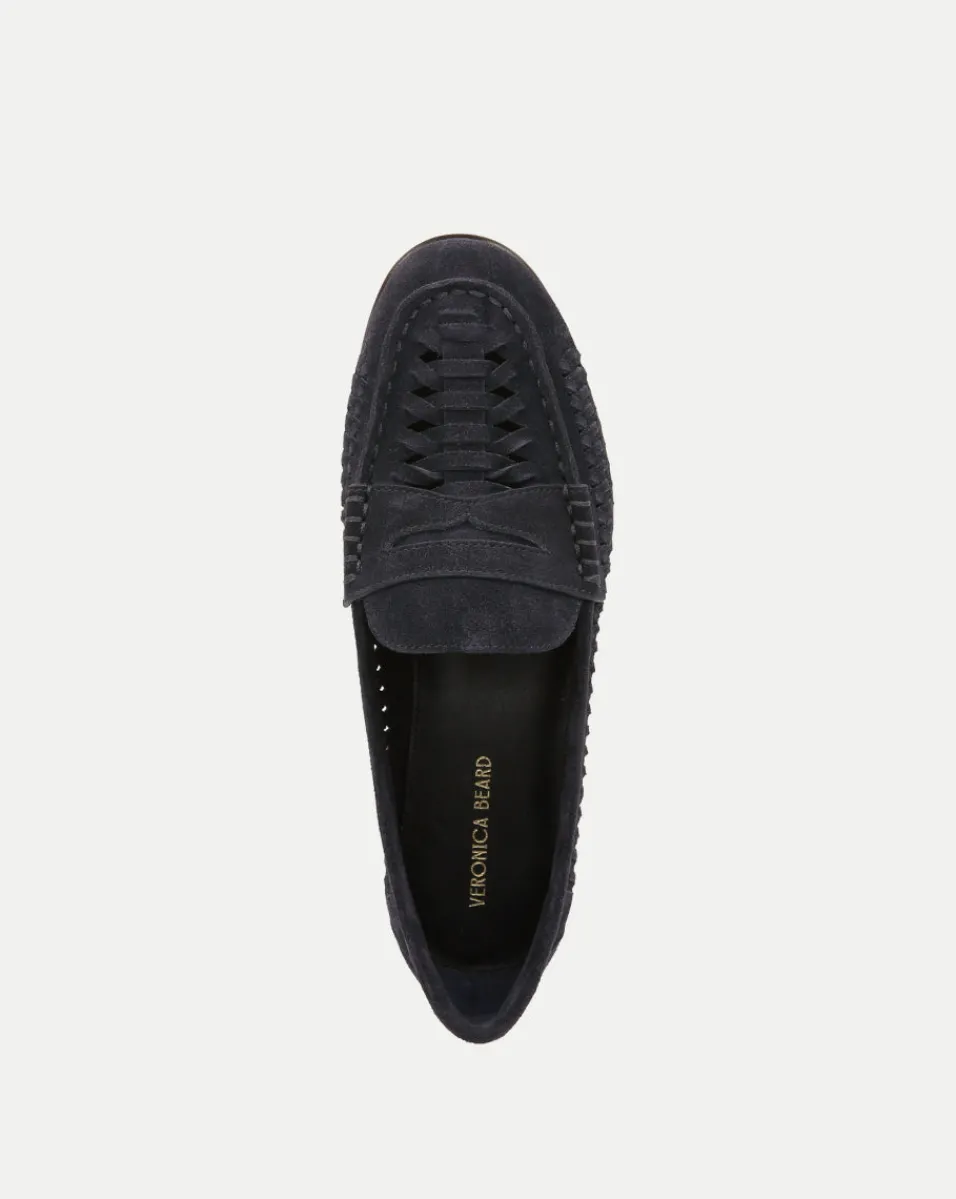 Veronica Beard Flats & Loafers*Penny Woven Suede Loafer IndigoBlue