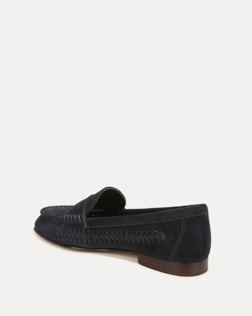 Veronica Beard Flats & Loafers*Penny Woven Suede Loafer IndigoBlue
