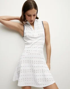 Veronica Beard Dresses*Performance Lace Dress in White/Navy
