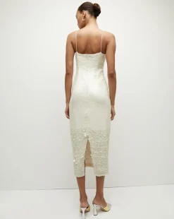 Veronica Beard Dresses*Perla Sequin Midi Slip Dress IridescentOff-White