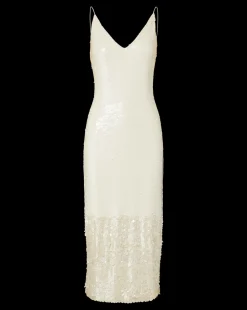 Veronica Beard Dresses*Perla Sequin Midi Slip Dress IridescentOff-White