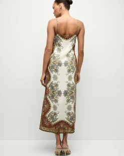 Veronica Beard Dresses*Petra Linen Maxi Dress in Cream & Red Dove/RedMulti