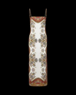 Veronica Beard Dresses*Petra Linen Maxi Dress in Cream & Red Dove/RedMulti